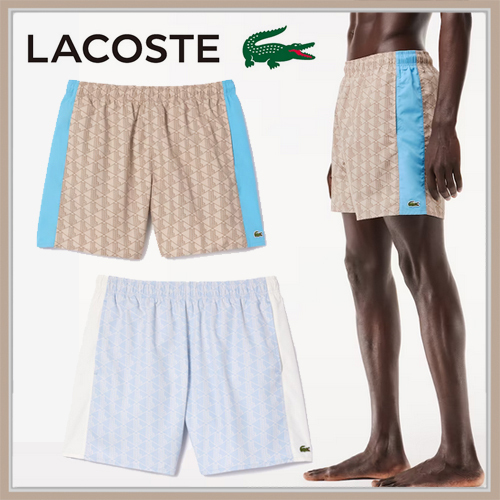 【LACOSTE】ラコステ ロゴ モノグラム ハーフパンツ 水着でも♪
