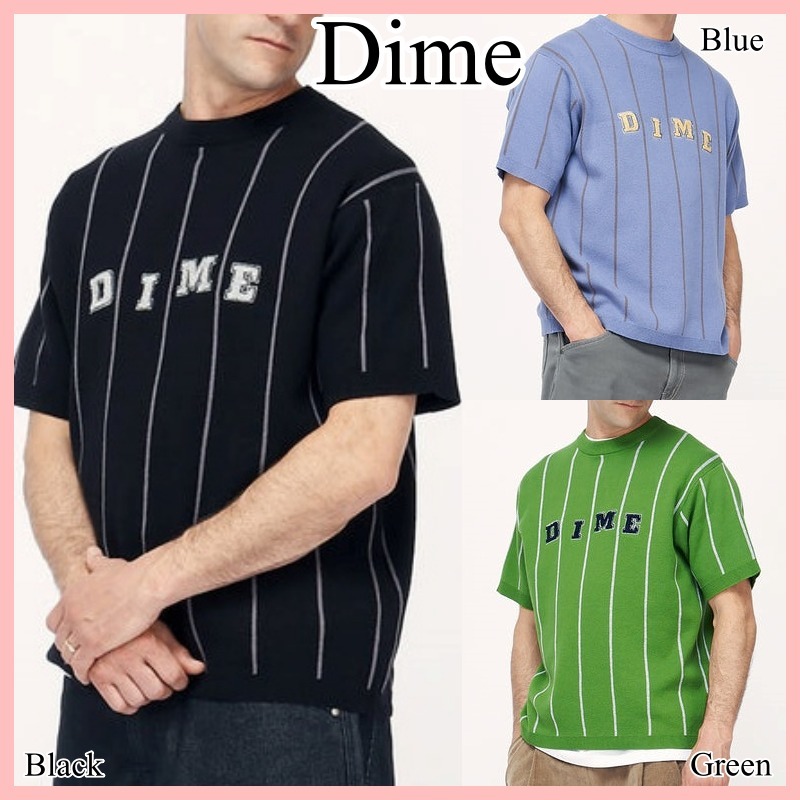Dime ストライプ ニット 半袖 3色 送料込み