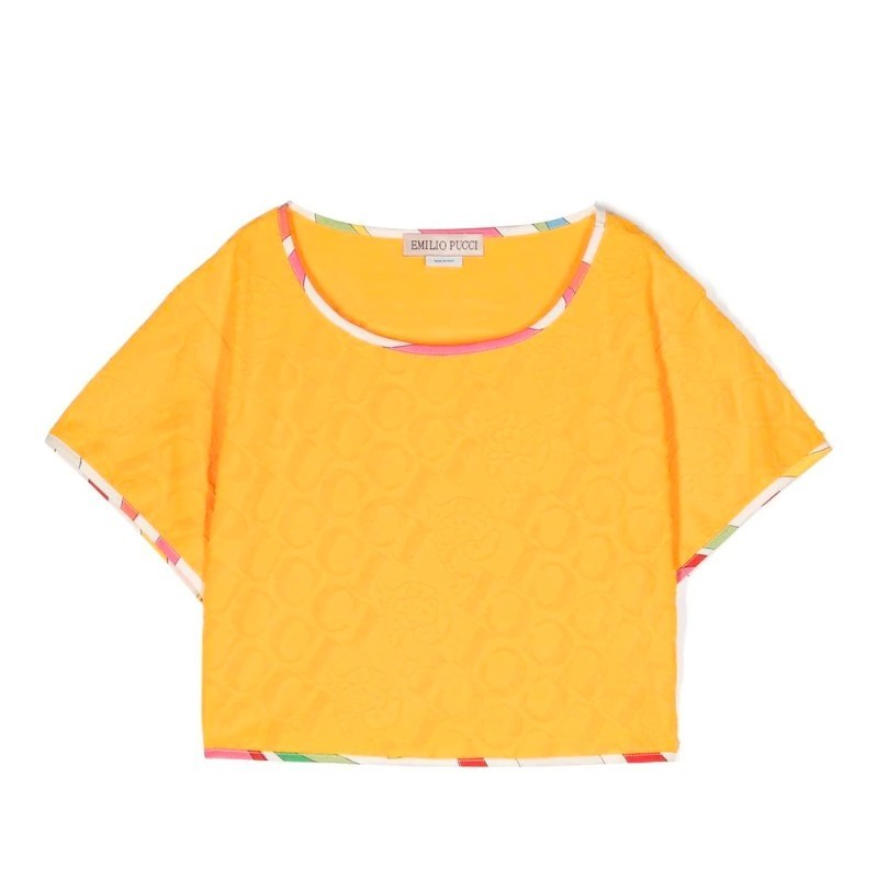 キッズ用トップス PUCCI SS23 T-SHIRT (PS8C01.U0082 210 MUSTARD)