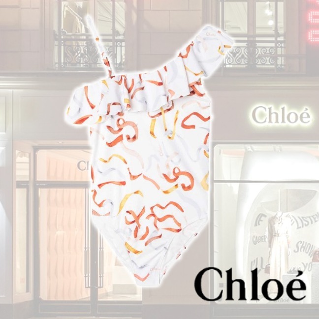 Chloe★アイボリーリボンプリント水着★大人もOK・送料関税込