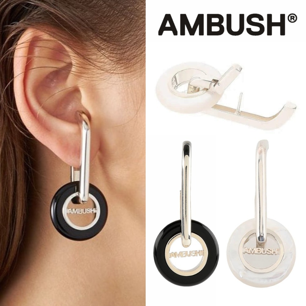 関税送料込♪AMBUSH/カーブドストーンチャームイヤリング