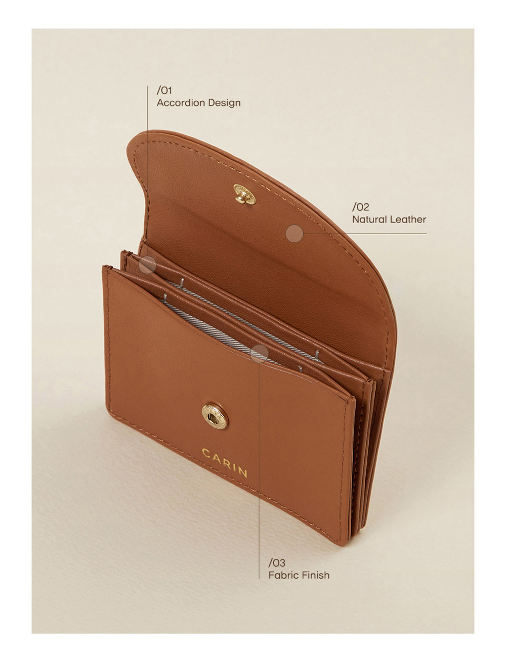 ★カリン★DEMI-LUNE CARD WALLET(ACCORDION)★カードウォレット ☆カリン☆DEMI-LUNE CARD WALLET(ACCORDION)☆カードウォレット