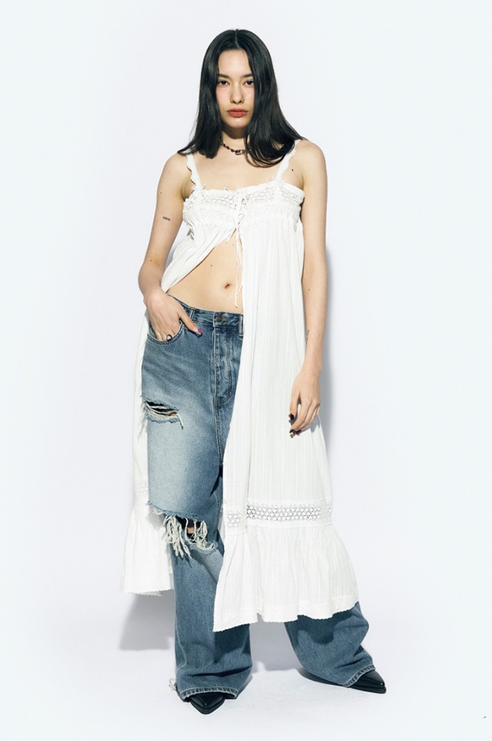 ★送料・関税込★as if calie★24SS LACE TRIM MAXI DRESS★ ☆送料・関税込☆as if calie☆24SS LACE TRIM MAXI DRESS☆