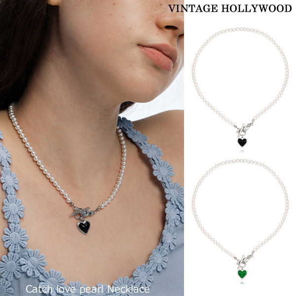 VINTAGE HOLLYWOOD☆Catch Love Pearl Necklace☆送料関税込
