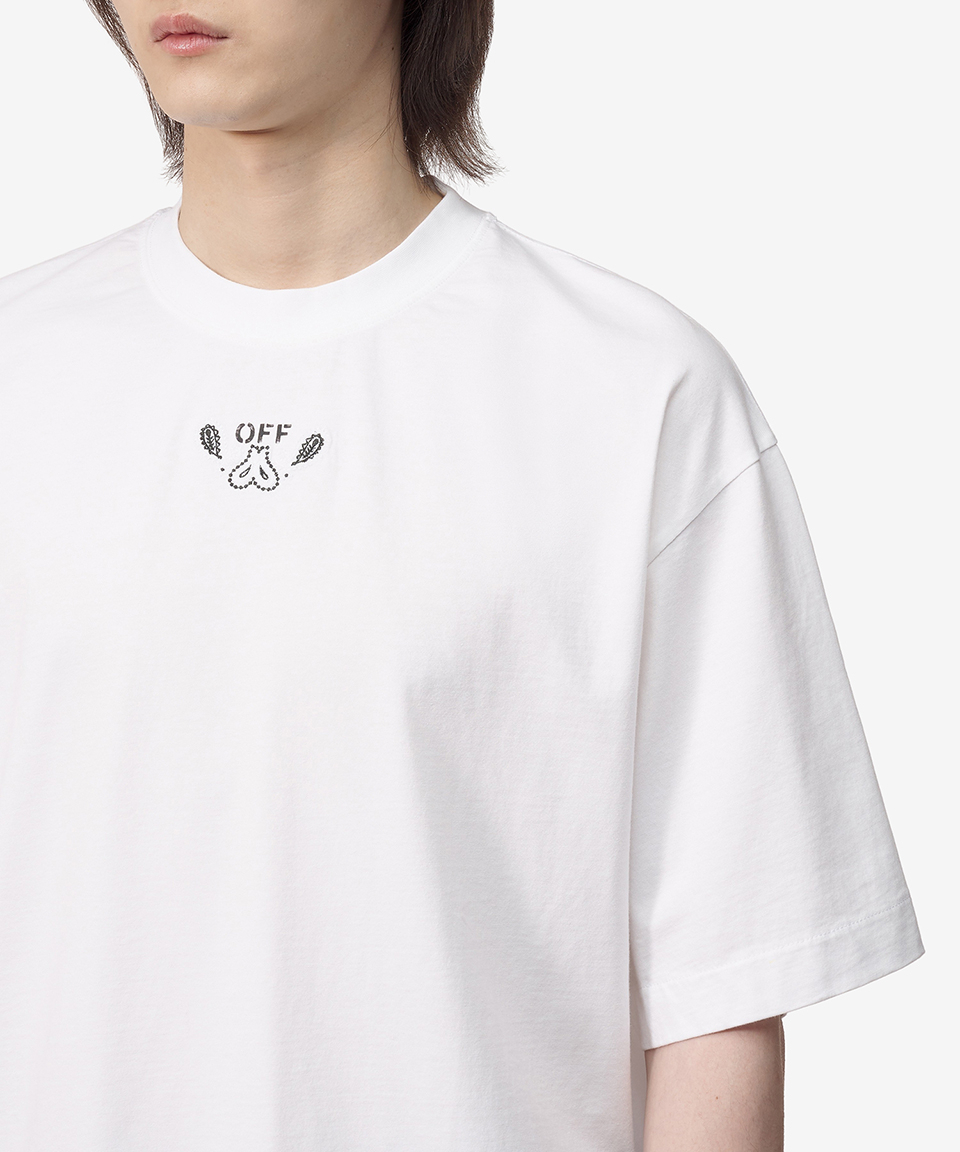 《OFF-WHITE》 OMAA120S24JER0030110 バンダナ スケート Tシャツ