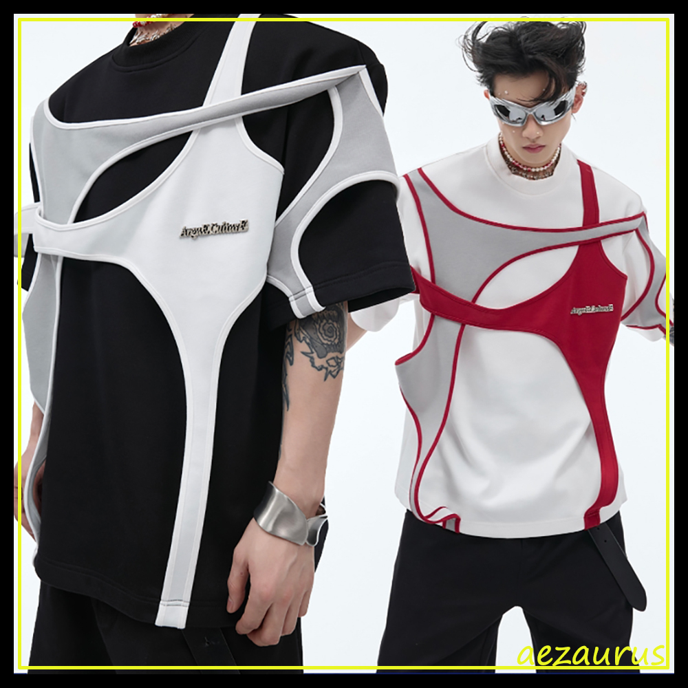 ArguE CulturE半袖Tシャツゆったりデザイン肩パッドユニセックス