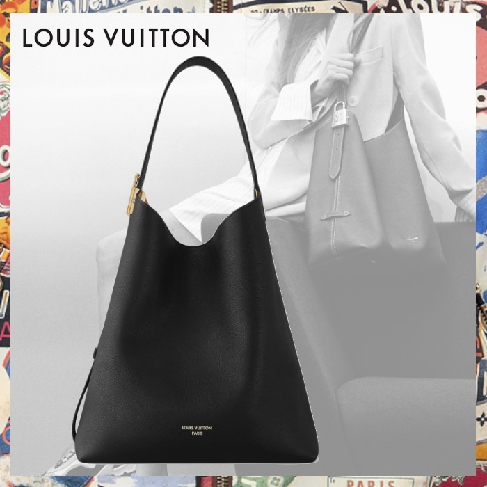 Louis Vuitton《ロウキー ホーボーMM》ブラック カーフ DHL 直営