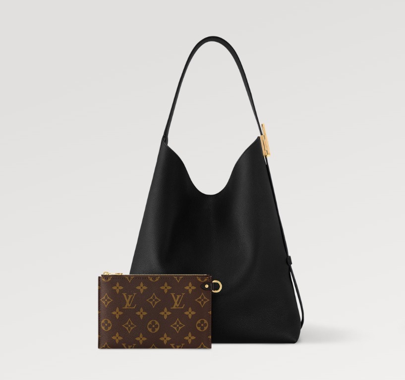 Louis Vuitton《ロウキー ホーボーMM》ブラック カーフ DHL 直営