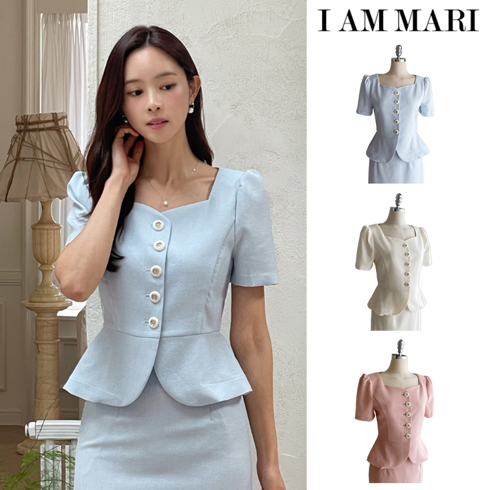 【I AM MARI】24SS★ Clive Tweed Short Sleeve Short Jacket