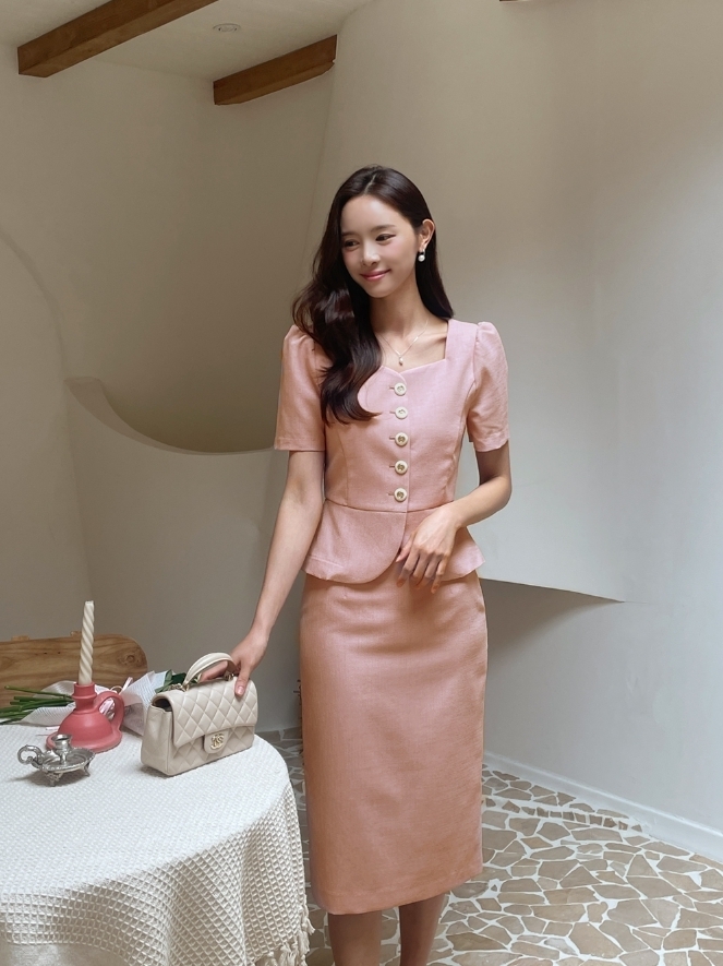 【I AM MARI】24SS★ Clive Tweed Midi Skirt