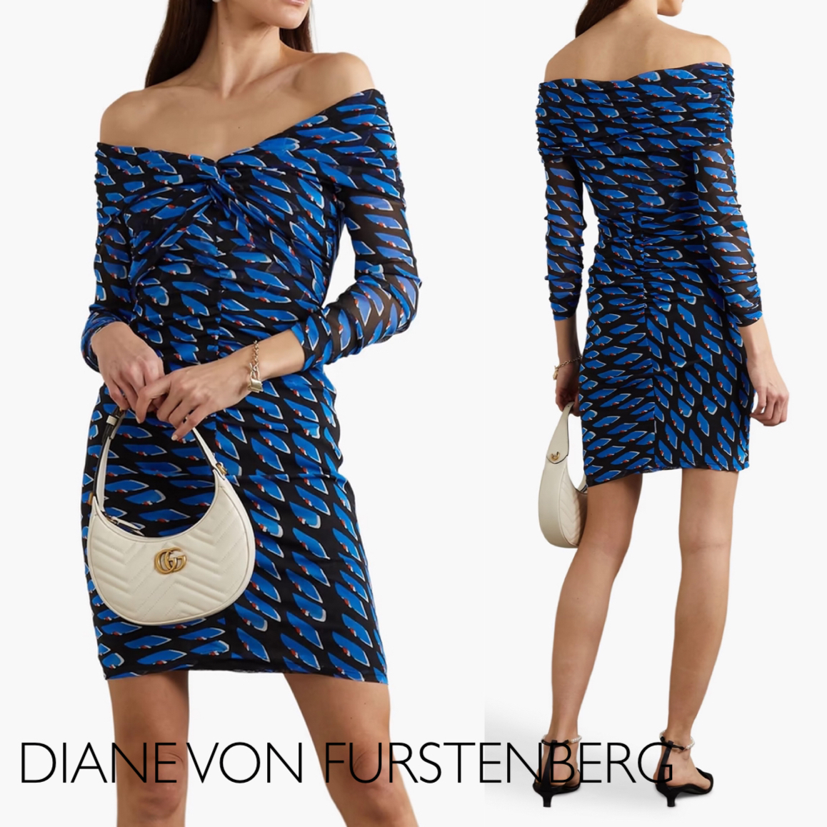 プリント柄★オフショルダーワンピース★DIANE VON FURSTENBERG