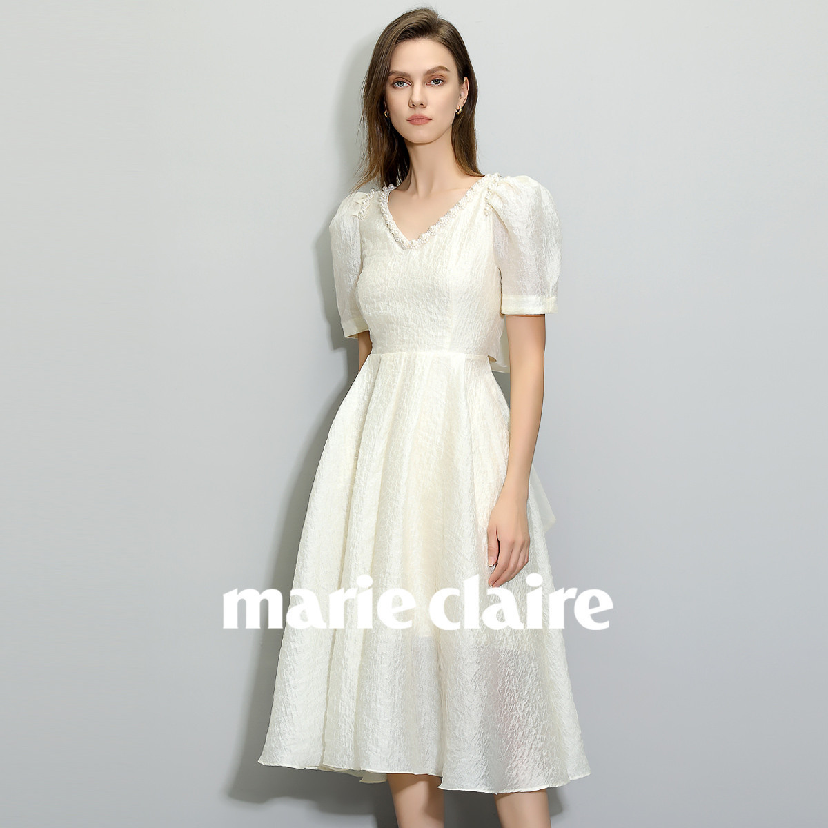 marie claire★Sense of luxury long skirt V-neck MC26