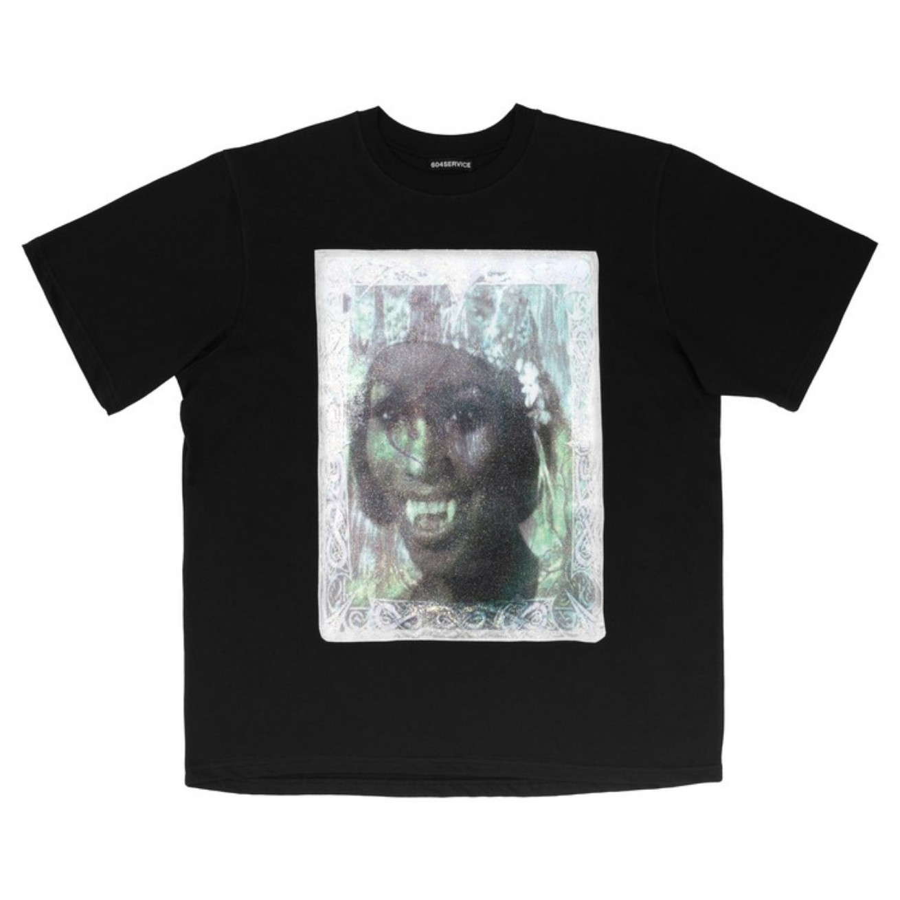 【604SERVICE】GLITTER VAMPIRE OVERSIZED TEE IN BLACK