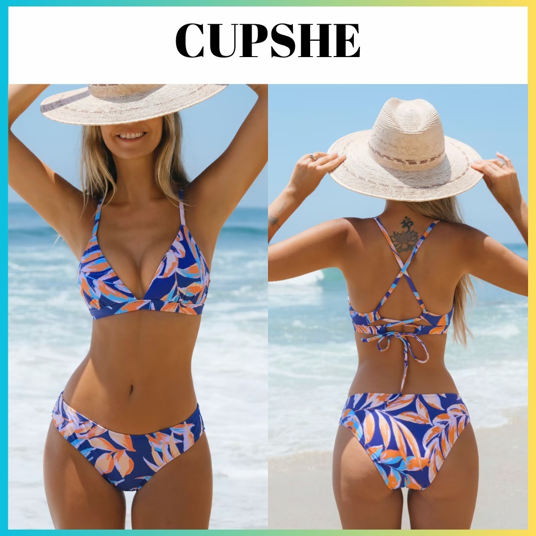 CUPSHE☆ハピネスバックレーストップビキニセット