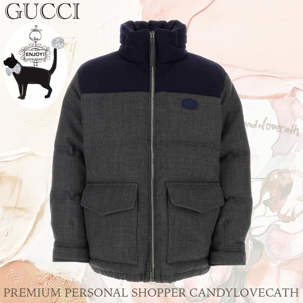 GUCCI Grey ウール 混 ダウンジャケット