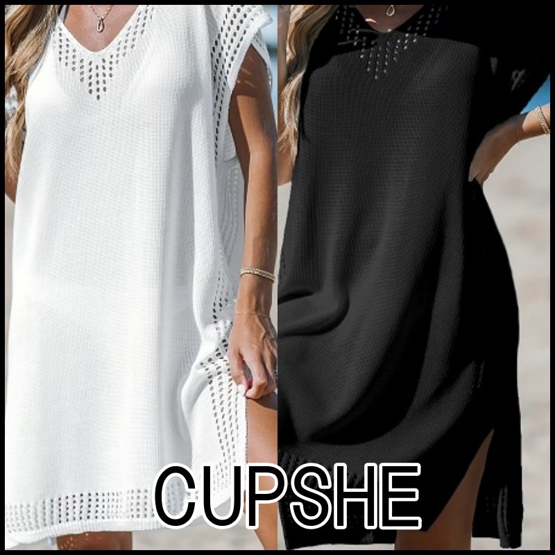 CUPSHE★カットアウトニットカバーアップドレス送料関税込