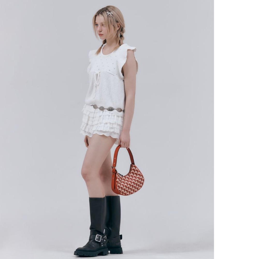 韓国大人気[rosa.K] MOONBELT MONOGRAM Shoulder Bag (RED)