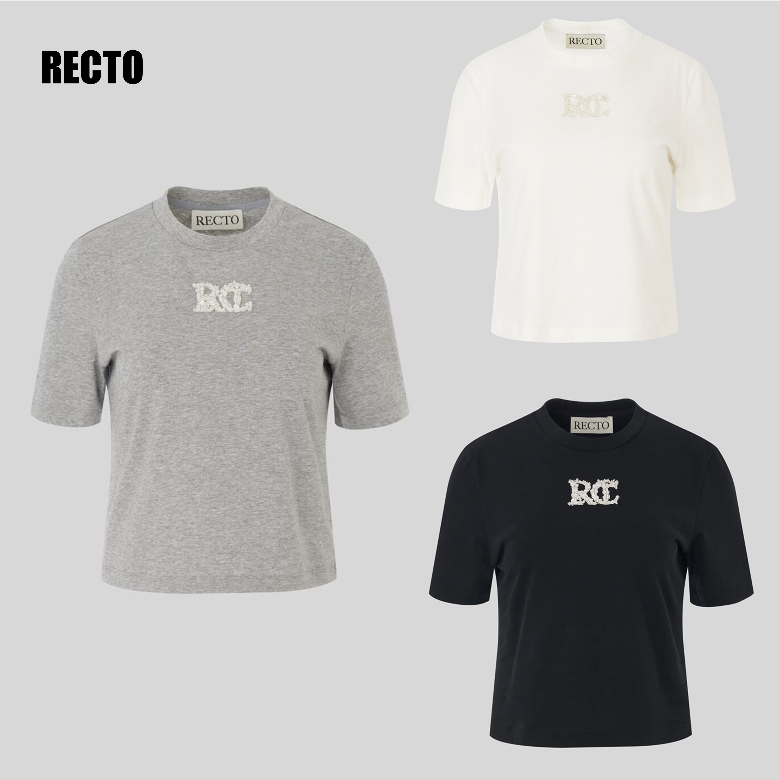 [レクト] RECTO RC LOGO EMBELLISHMENT T-SHIRT☆送料込☆