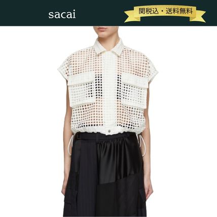 最新デザインの sacai(サカイ) クロップド ブラウス・シャツ(レディース) 海外 - トップス