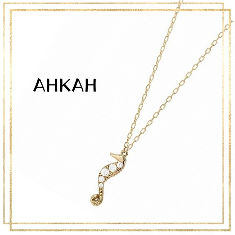 AHKAH アーカー ネックレス シーホースパヴェ 18K ダイヤ 国内発