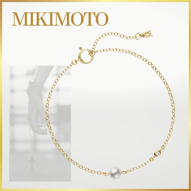 [MIKIMOTO ]パール+ダイアモンド贅沢ブレスレット★GIFTにも◎