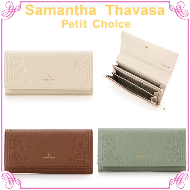 大人気!! Samantha Thavasa Petit Choice フラワー型押し 長財布