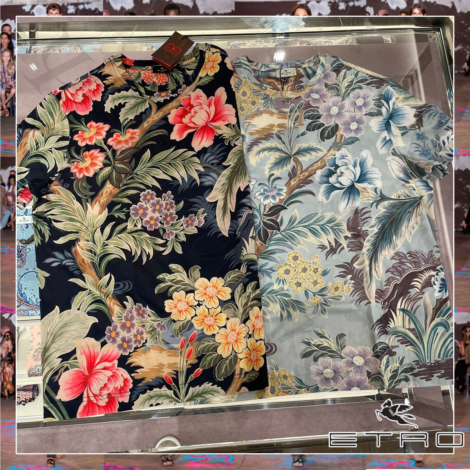 ETRO フローラルプリント 半袖Tシャツ
