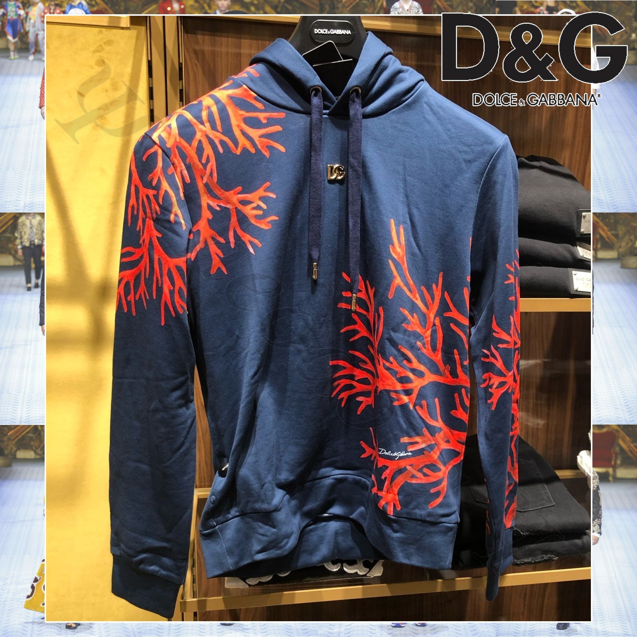 Dolce & Gabbana DGロゴ コーラルプリント フーディー パーカー