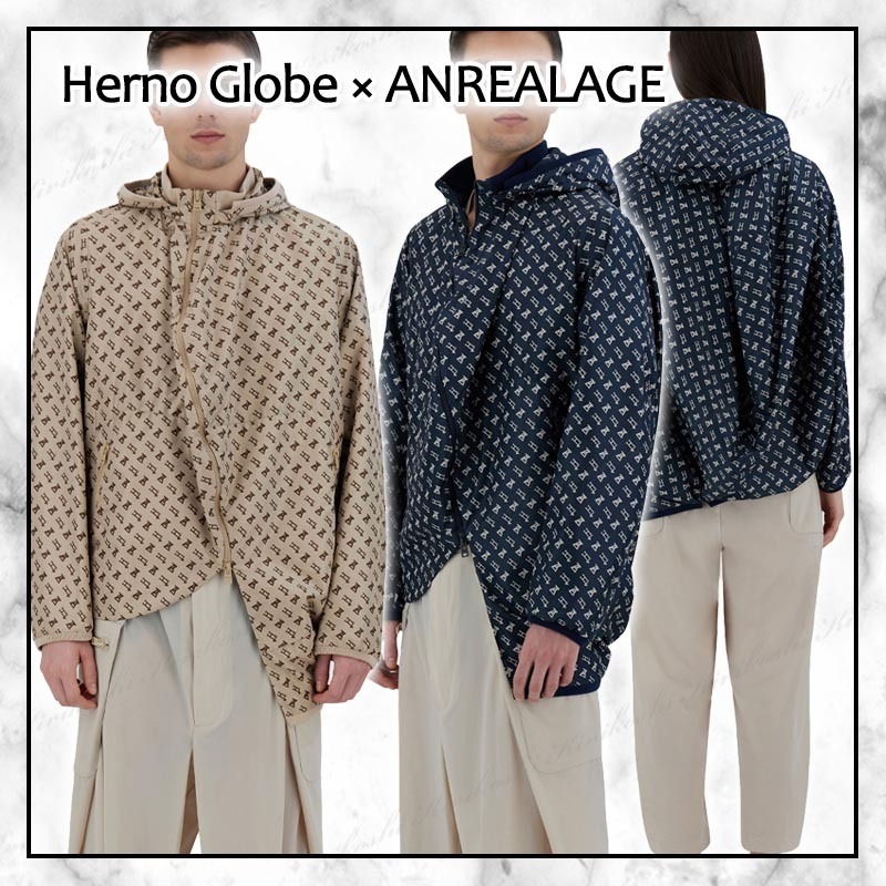 ◆Herno Globe ANREALAGE 24SS◆ GLOBE ECO MONOGRAM パーカー◆