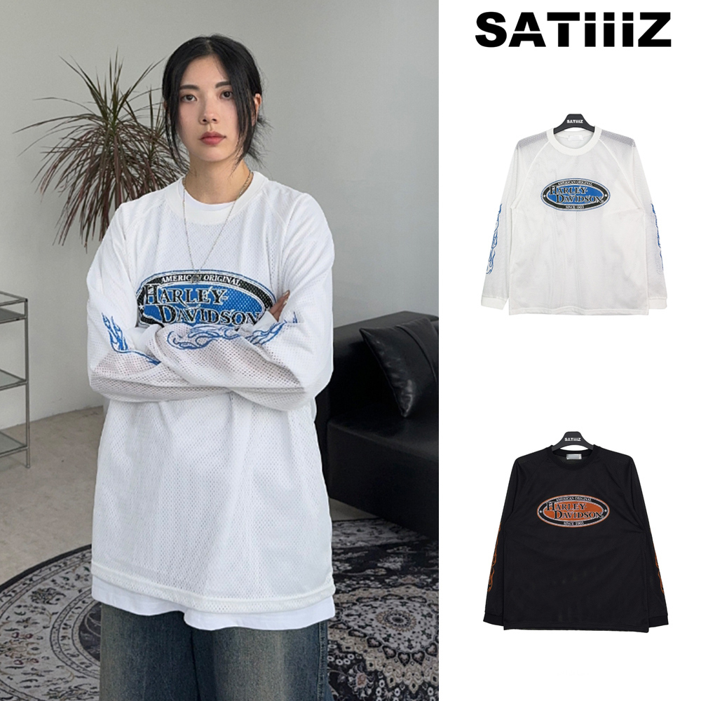 【SATIIIZ】Tion Halli Mesh Long Sleeve T-Shirt