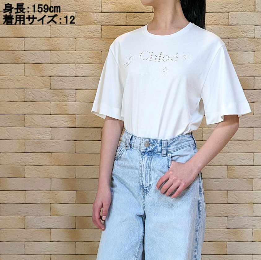 オンラインショップ 美品】【正規品】【正規品タグあり】Chloé ホワイト Tシャツ 12 トップス