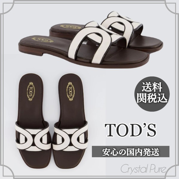 【TOD’S】チェーンロゴ レザー サンダル【送料関税込】