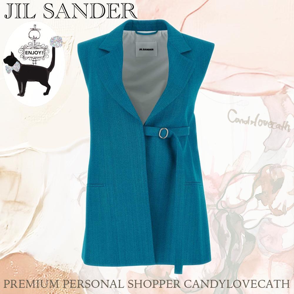 JIL SANDER Petrol Blue ビスコース 混 ベスト