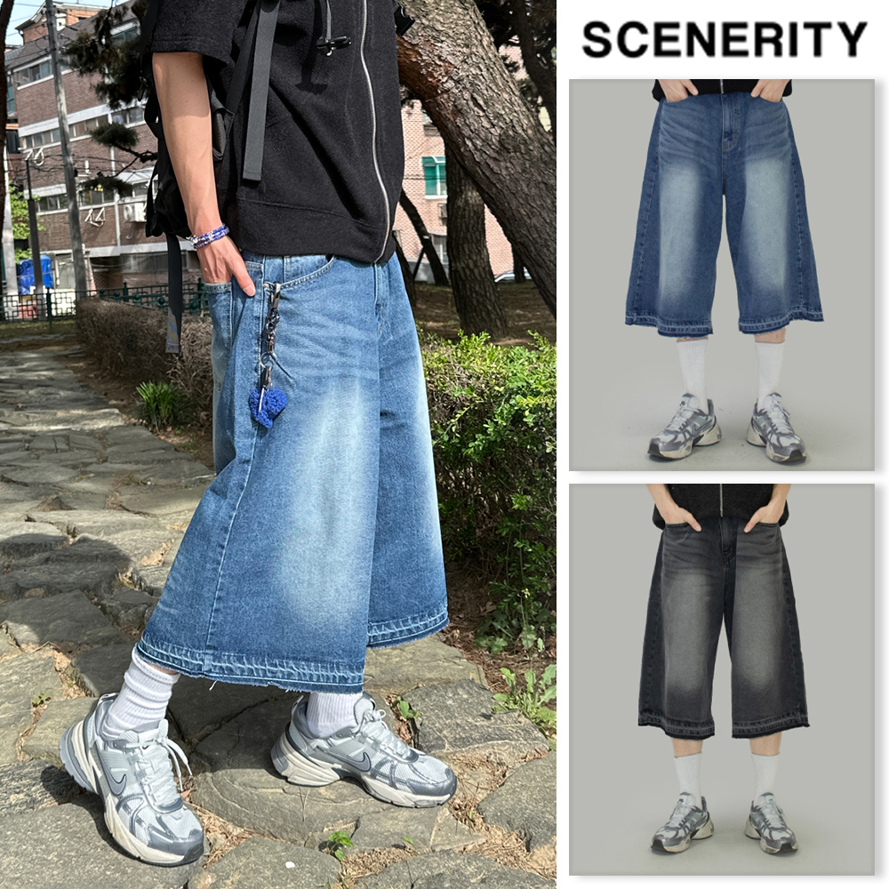【SCENERITY】Lycee Bermuda denim pants