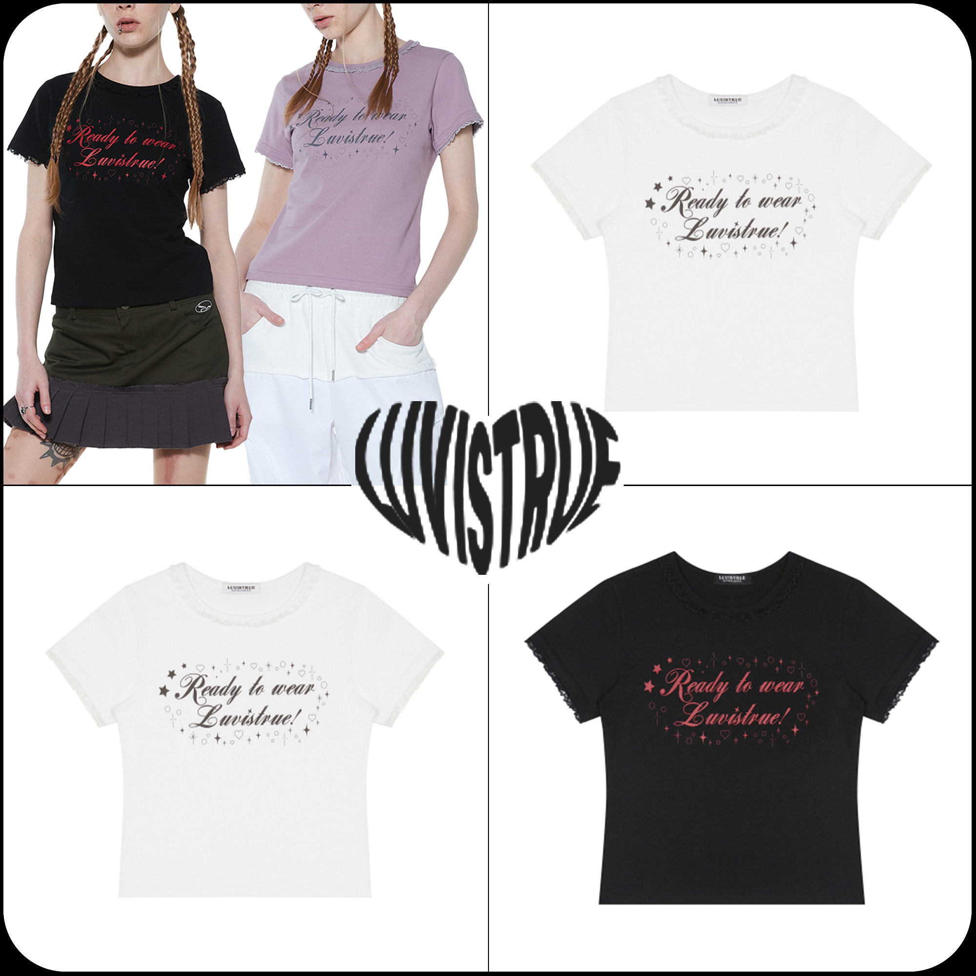 [LUV IS TRUE]★24SS★韓国人気★RT LACE TEE