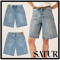 SATUR Casual Style Street Style Logo Shorts