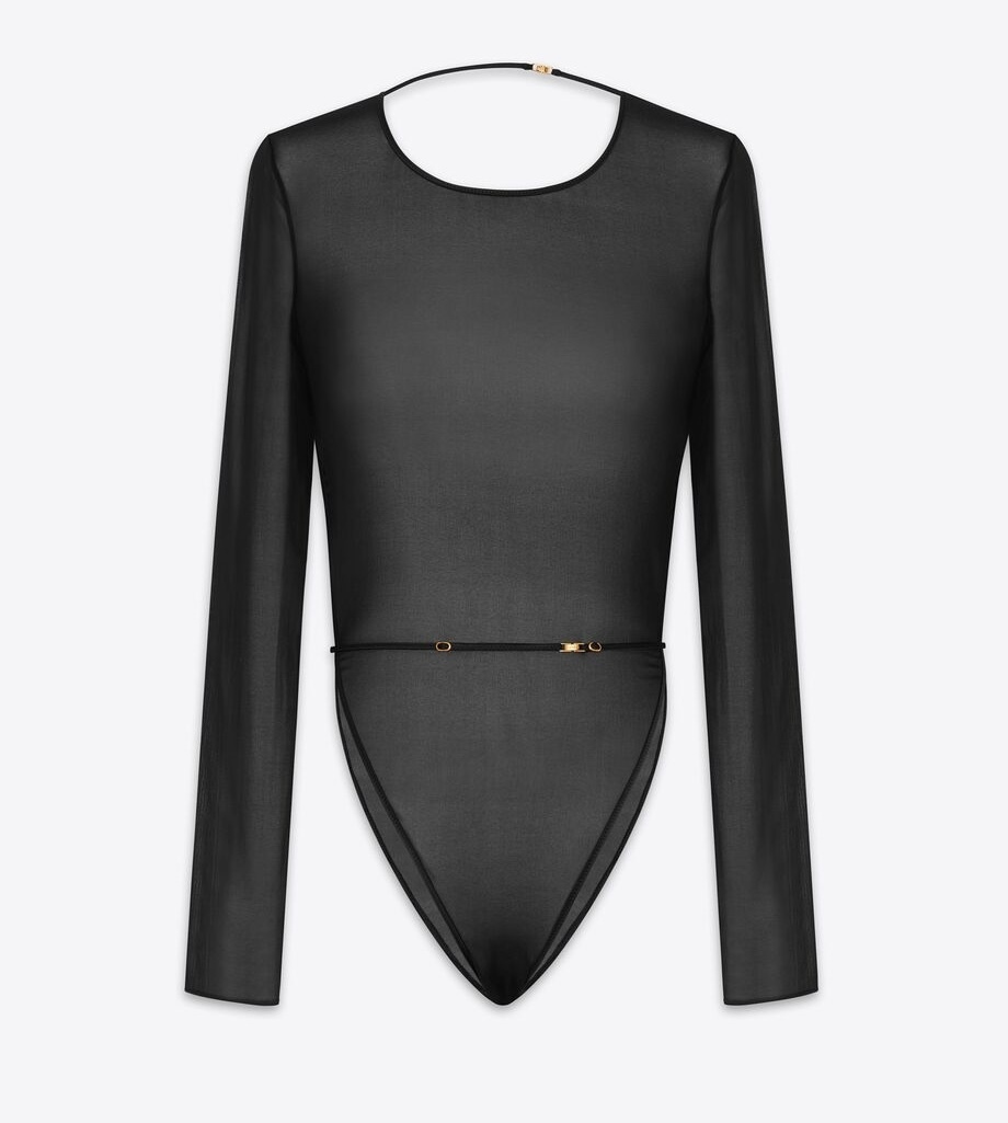 Saint Laurent《バックレス ボディスーツ》ブラック DHL 直営店