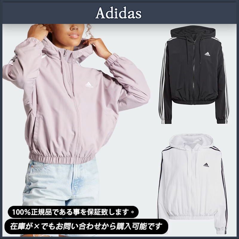 【Adidas】24SS★Wエッセンシャル3Sウーブンウインドブレーカー