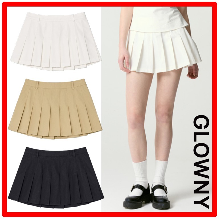 ☆韓国の人気☆【GLOWNY】☆GIRLFRIEND PLEATED MINI SKIR.T☆