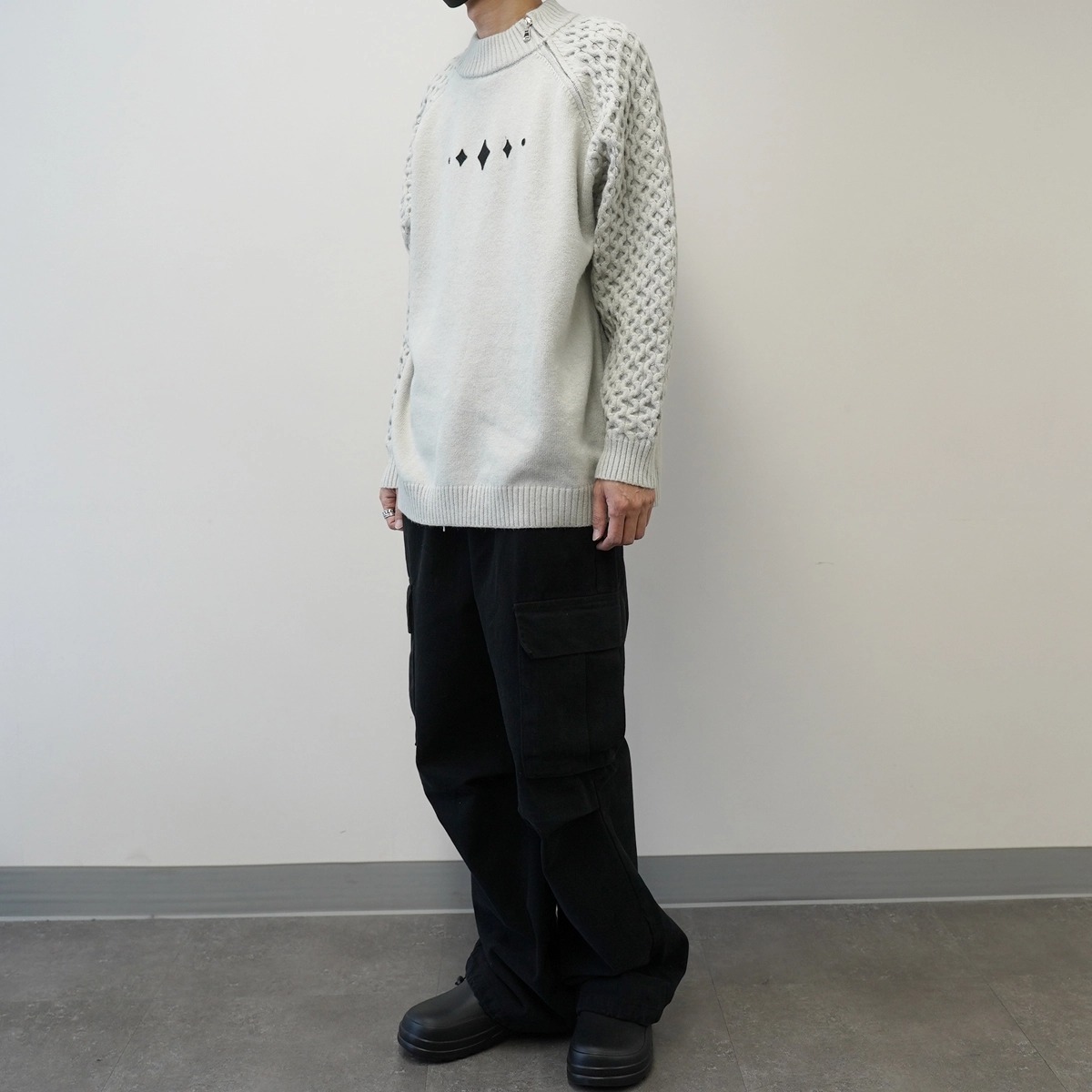 ★韓国の人気★【IONSEOUL】★Waffle Combi Kni.t★関税込★ IONSEOUL]Waffle Combi ニット☆韓国ファッション☆ (IONSEOUL