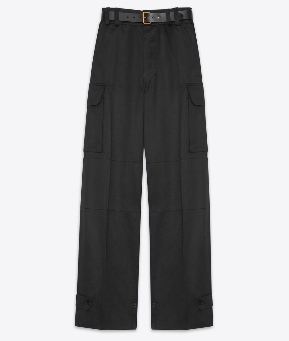 SaintLaurent《カサンドラ カーゴパンツ》コットン BLACK 直営店