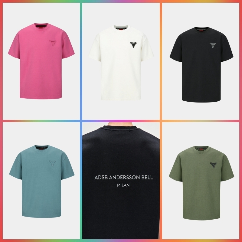 ★Anderson Bell★UNISEX STOOL PATCH LOGO T-SHIRTS