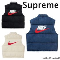 【メンズ・完売レア】Supreme × Nike Denim Puffer ベスト