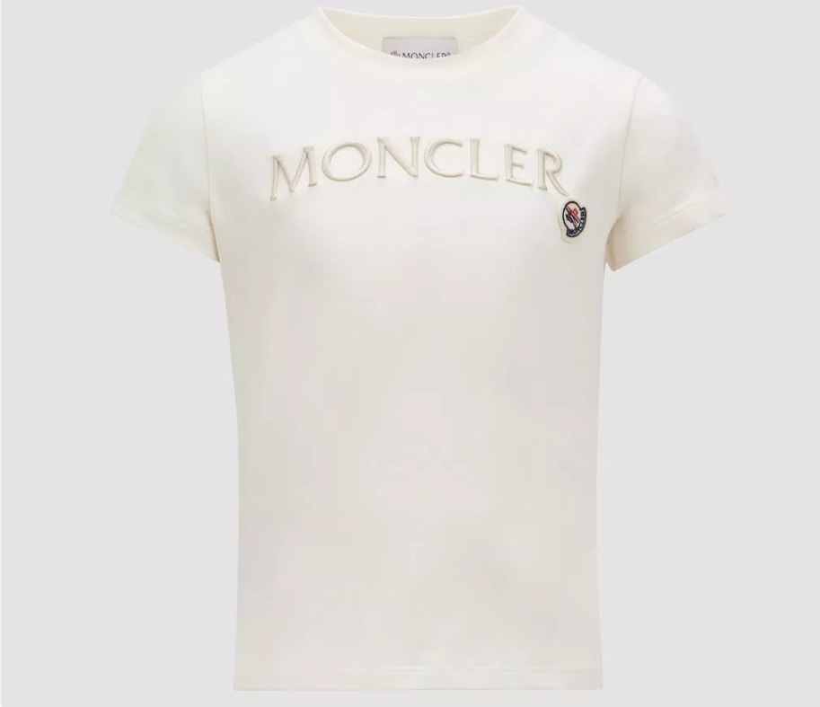 MONCLER2024春夏新作キッズ ロゴ刺しゅう入り半袖Tシャツ 4A/6A