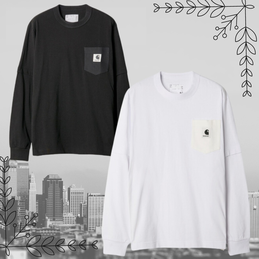 【sacai × Carhartt WIP】 メンズカットソー ブラックホワイト