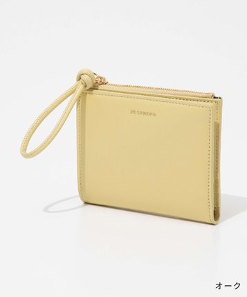 Jil Sander Folding Wallets Unisex Street Style Plain Leather Folding Wallet