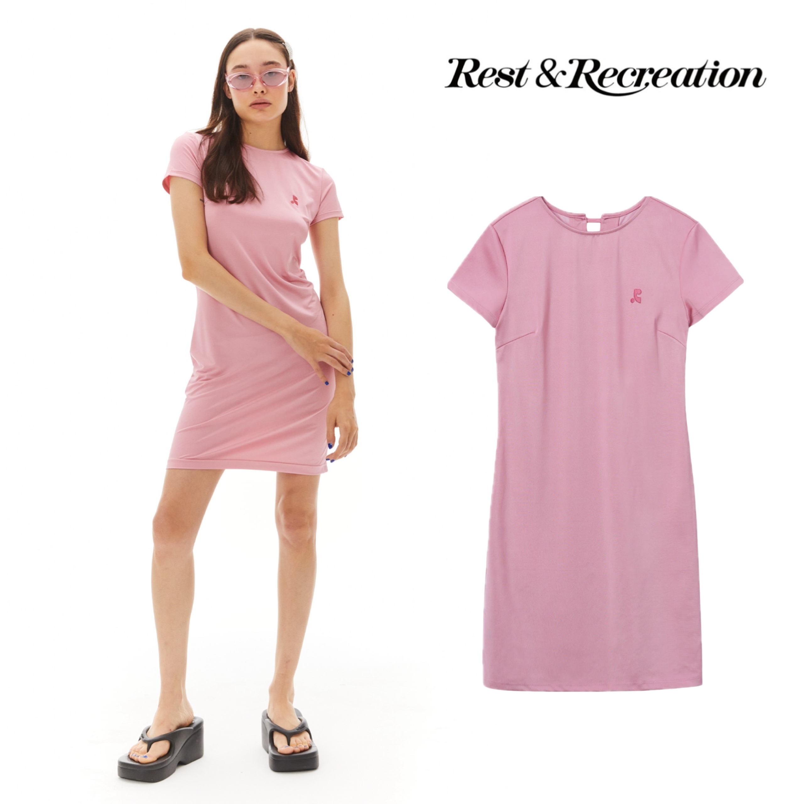 【韓国 Rest & Recreation】RR BACK SLIT DRESS - PINK