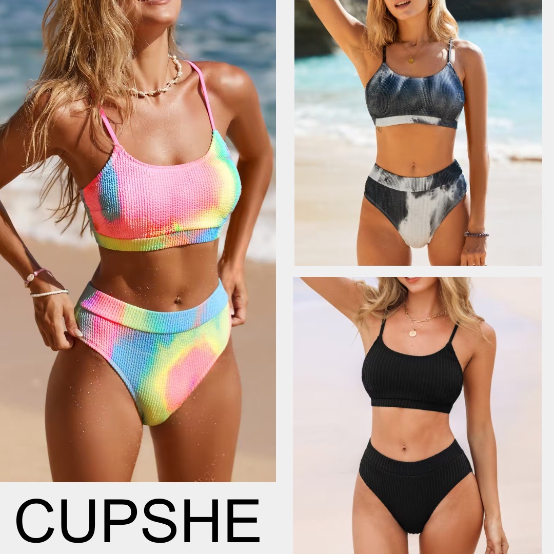 【CUPSHE】タイダイウォッシュテクスチャード ビキニセット