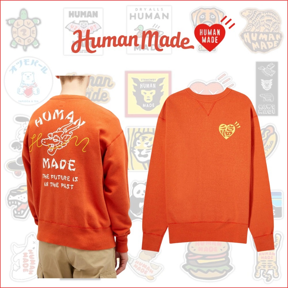 一番人気物 HUMAN レッド ドラゴン スウェット MADE】ヒューマンメイド トップス