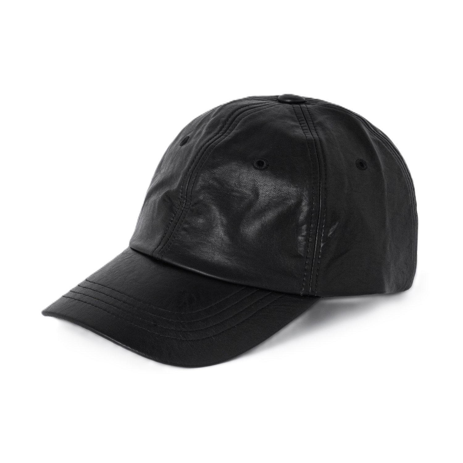 Women Vegan Leather Cap レザー キャップ 帽子